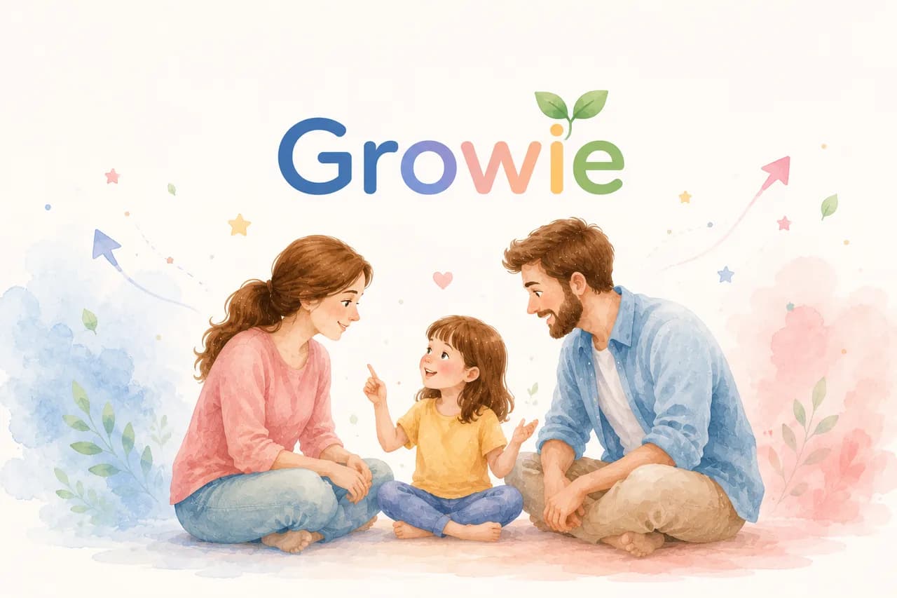 הורים וילדה יושבים יחד ומשוחחים — Growie